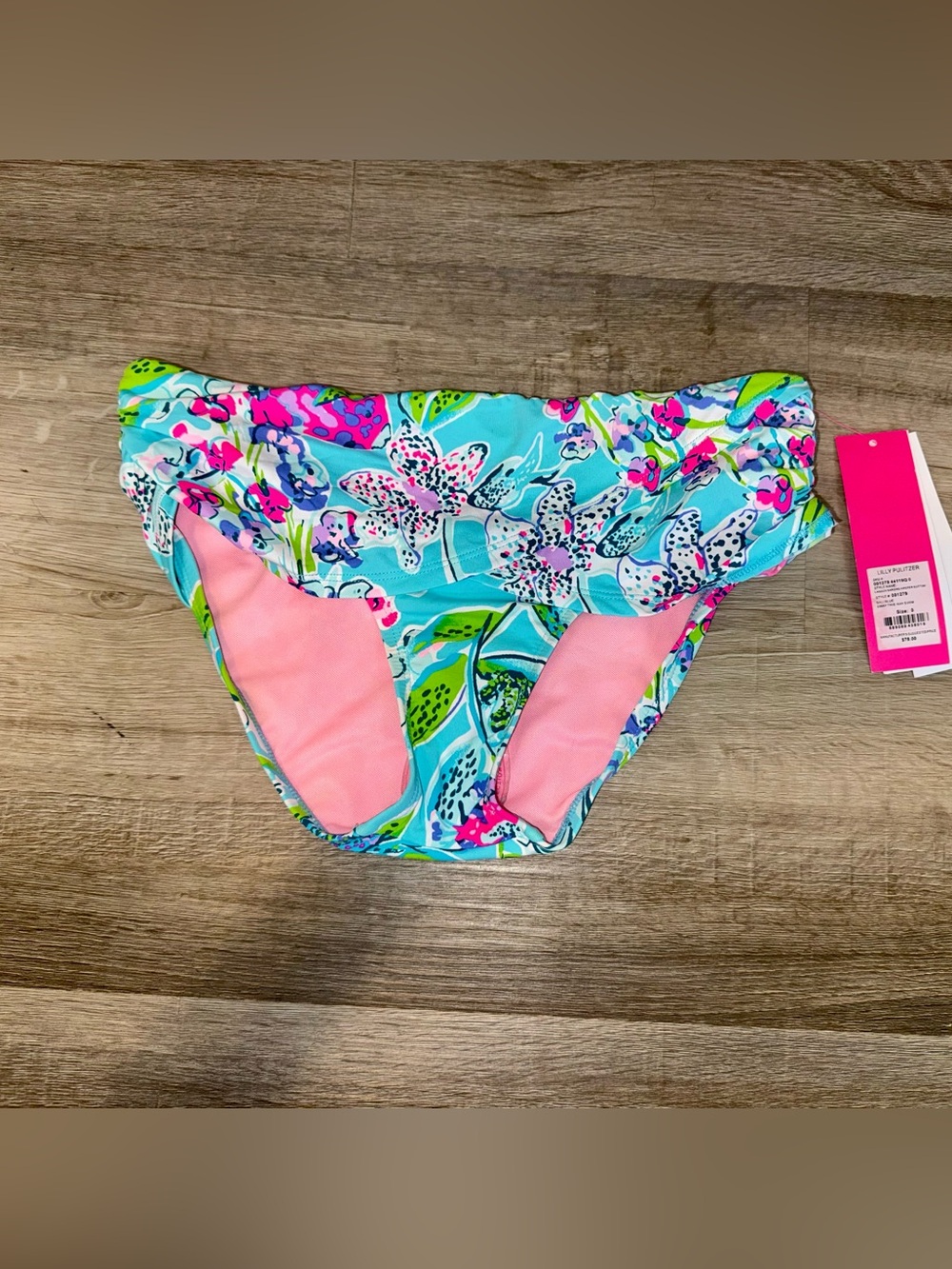 Lilly Pulitzer Lagoon Sarong Hipster Bikini Bottom in Bali Blue Sway This Way